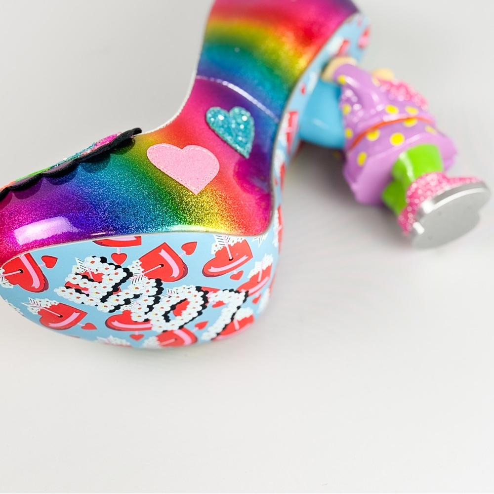 Irregular Choice I Just Gnome It Rainbow Glitter Heels – Size 39 / 8 - Picture 11 of 12